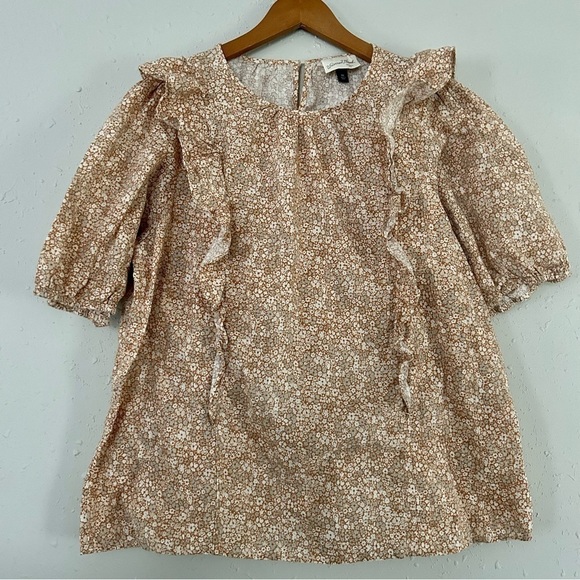 🦋 Universal Thread Orange Prairie Boho Bohemian Ruffle Mid Sleeve Blouse XXL - Picture 1 of 6